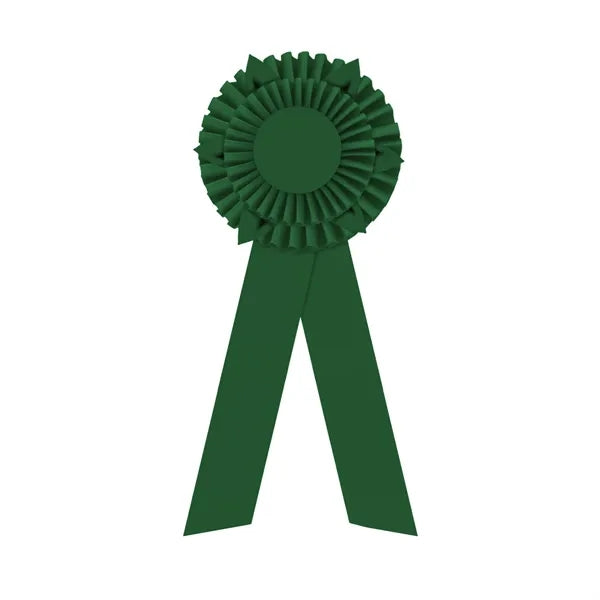 5" Double Rosette 12" long w/Peaks & 2 Streamers