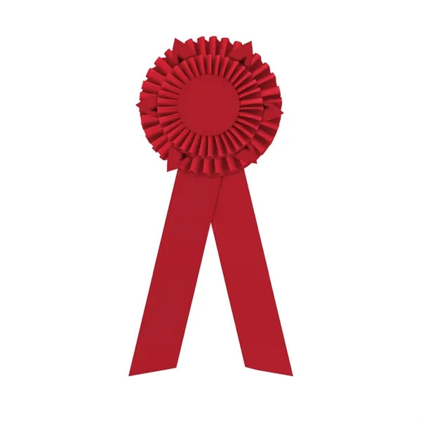 5" Double Rosette 12" long w/Peaks & 2 Streamers