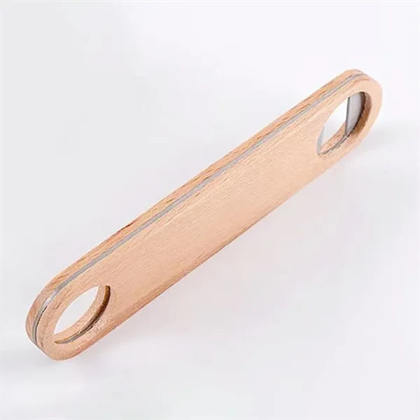 Wood Covered Stainless Steel Flat Bottle Opener