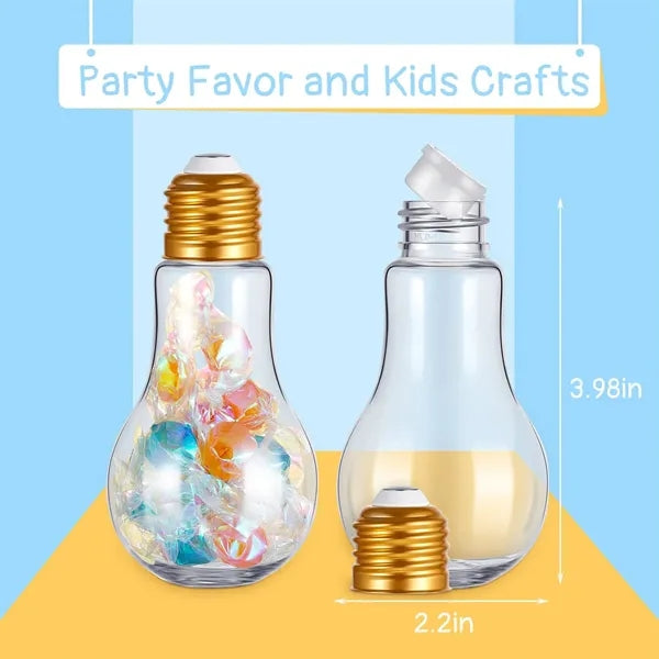 Light Bulb Bottle Clear 100ML Plastic Candy X-mas Decoration