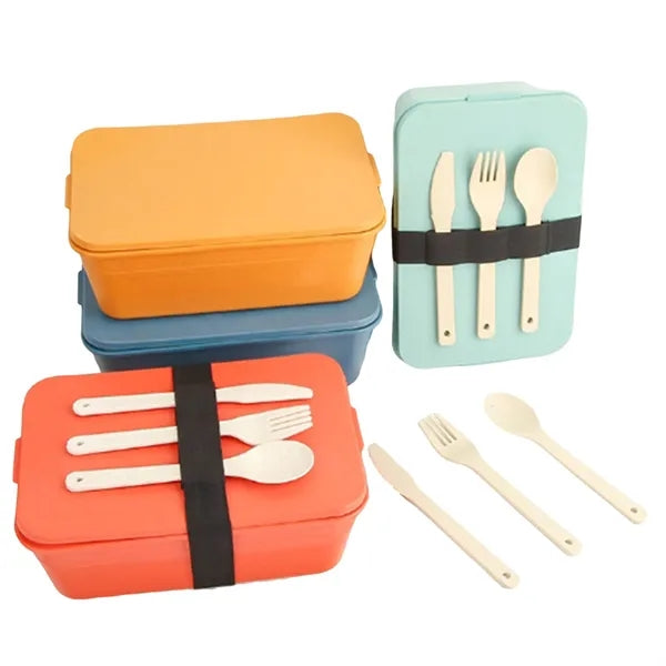 Wheat Straw Lunchboxes With Utensils