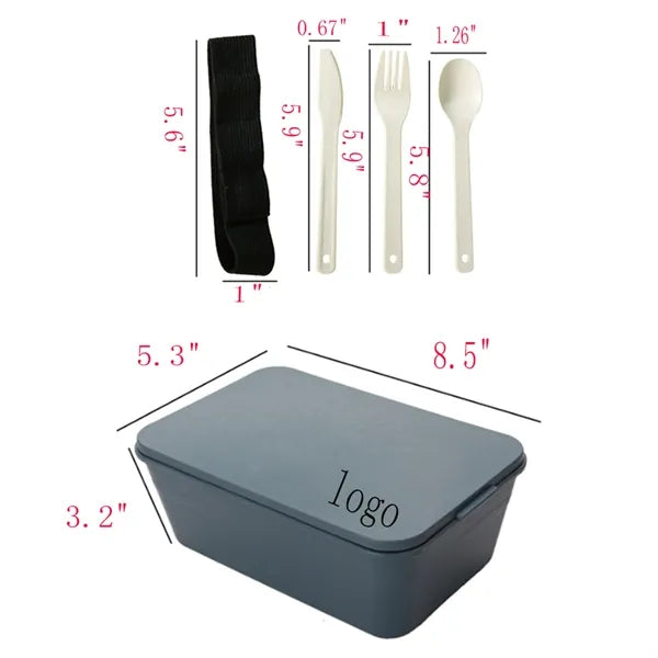 Wheat Straw Lunchboxes With Utensils