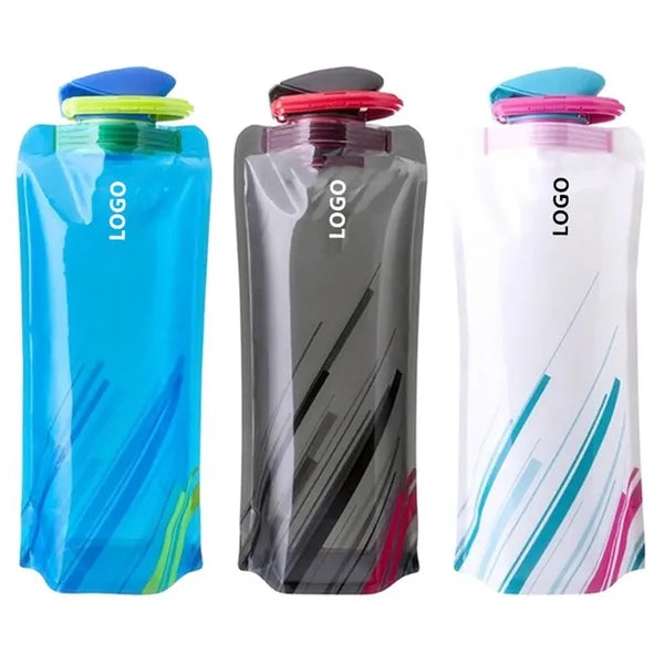24 oz. Collapsible Water Bottle with Carabiners