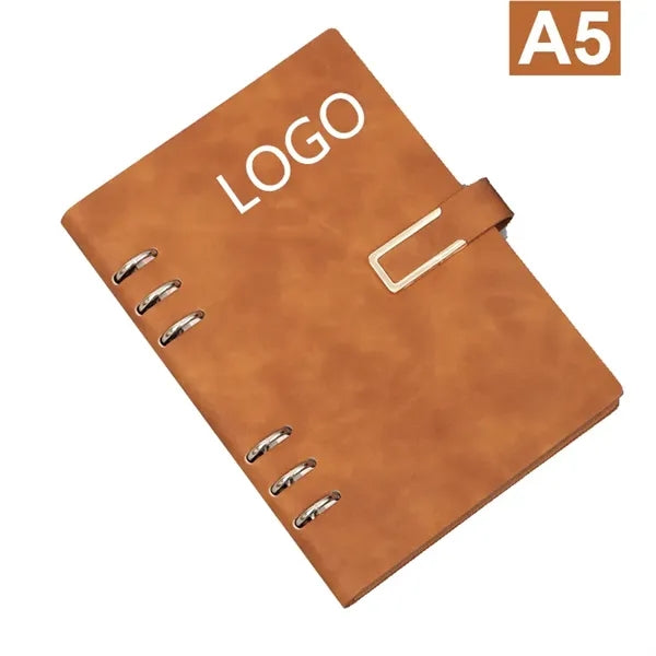 PU Leather Loose-leaf Notebook with Magnetic Buckle A5