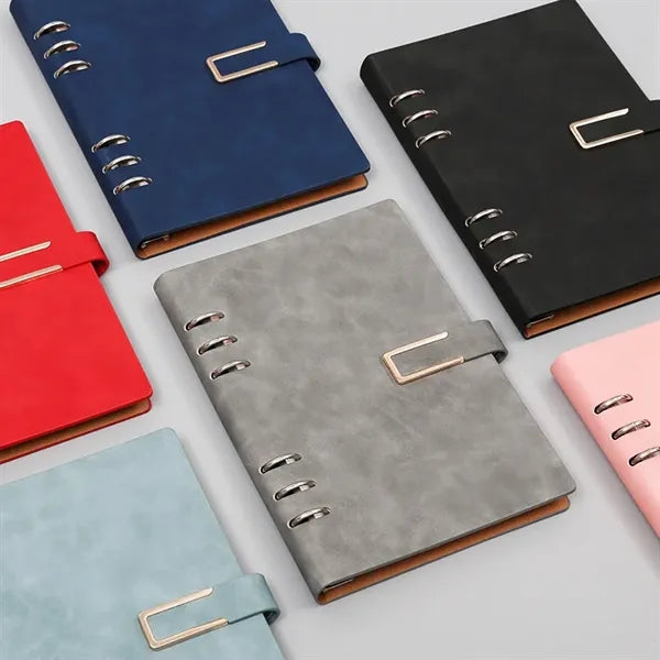 PU Leather Loose-leaf Notebook with Magnetic Buckle A5