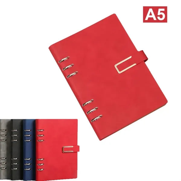 PU Leather Loose-leaf Notebook with Magnetic Buckle A5