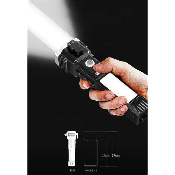 Car Emergency Flashlight with Power Bank and Safety Tools