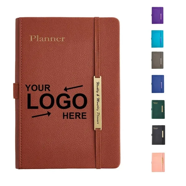 18 Months A5 Leather Planner Notebook 2025-2026