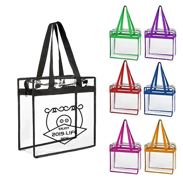 Clear PVC Zipper Tote Bag