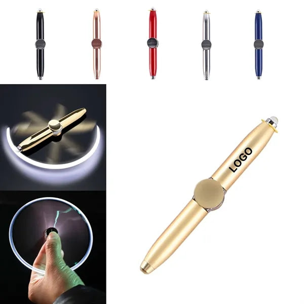 Decompression Metal Spinner Pen With Led