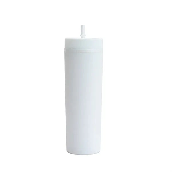 16oz Plastic Sport Water Bottle With Straw
