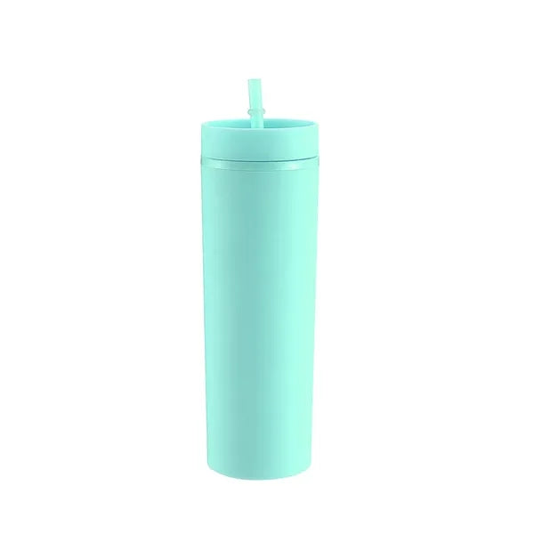 16oz Plastic Sport Water Bottle With Straw