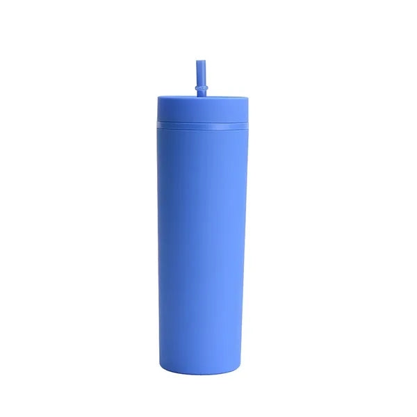 16oz Plastic Sport Water Bottle With Straw