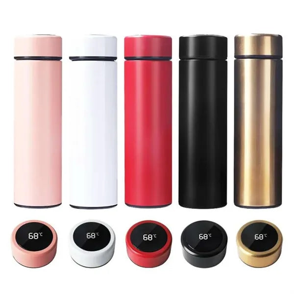 Stainless steel vacuum flask with temperture display