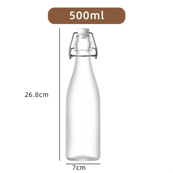 17oz Glass Bottles With White Clip Top Lids