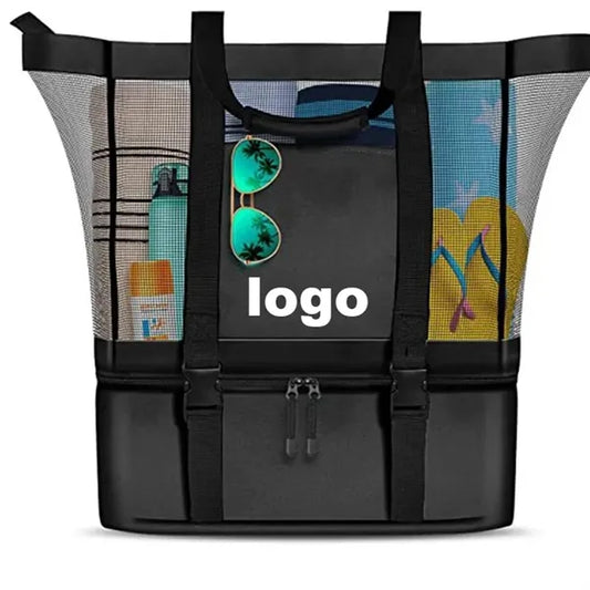 Beach Bag with Cooler Zipper
