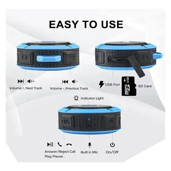 Travel Waterproof Mini Outdoor Speaker With Clip