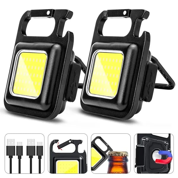 Cob Keychain Work Light Key Chain Flashlight Emergency