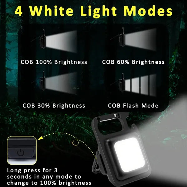 Cob Keychain Work Light Key Chain Flashlight Emergency