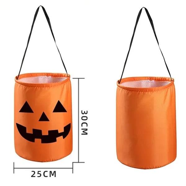 Halloween Trick or Treat Pumpkin Bucket Bulk Tote Candy Bags