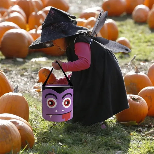 Halloween Trick or Treat Pumpkin Bucket Bulk Tote Candy Bags