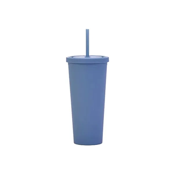 24oz Double Layer Bottle With Lid And Straw