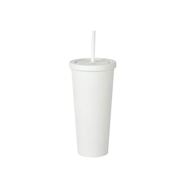 24oz Double Layer Bottle With Lid And Straw