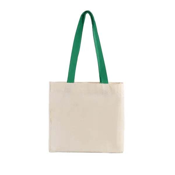 Cotton Colored Handle Tote w/Gusset