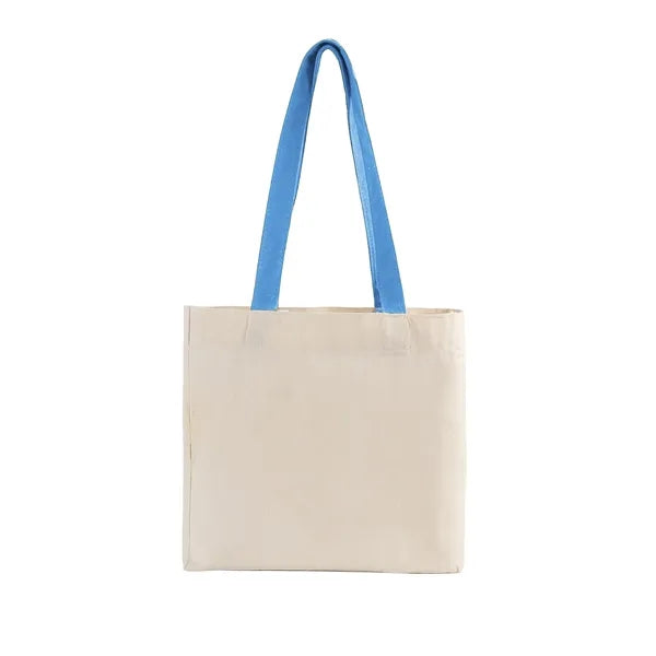 Cotton Colored Handle Tote w/Gusset