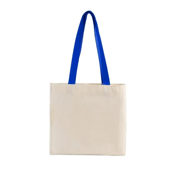 Cotton Colored Handle Tote w/Gusset