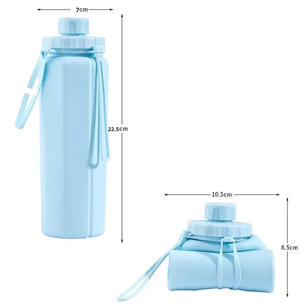 20oz Silicone Leakproof Collapsible Water Cup with Lanyard