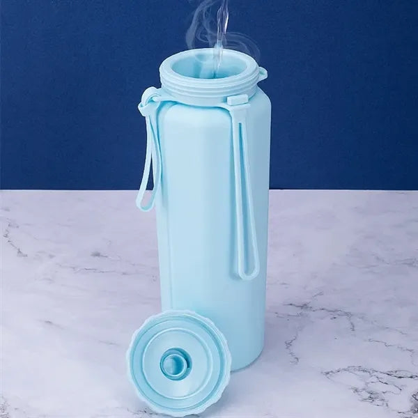 20oz Silicone Leakproof Collapsible Water Cup with Lanyard