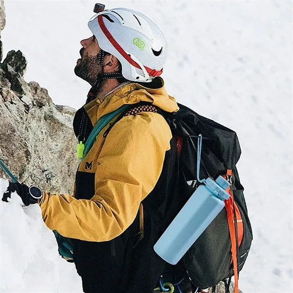 20oz Silicone Leakproof Collapsible Water Cup with Lanyard
