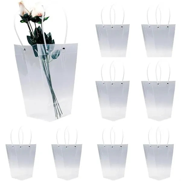 Trapezoid Clear Gift Tote with Handle