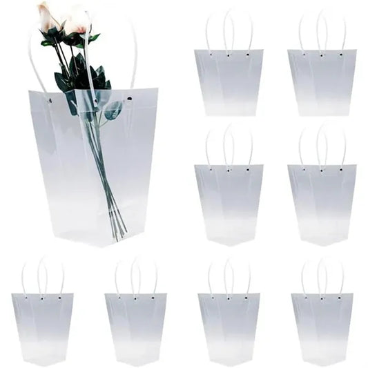 Trapezoid Clear Gift Tote with Handle