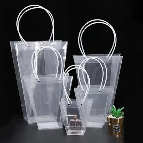 Trapezoid Clear Gift Tote with Handle