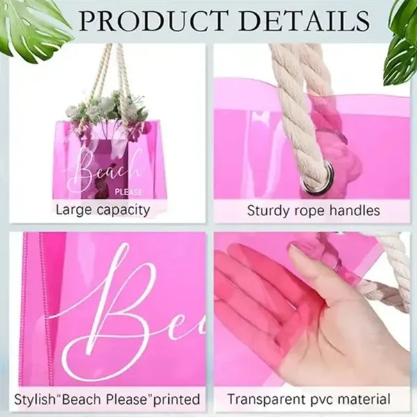 Clear Shoulder Tote Bag With Rope Handle