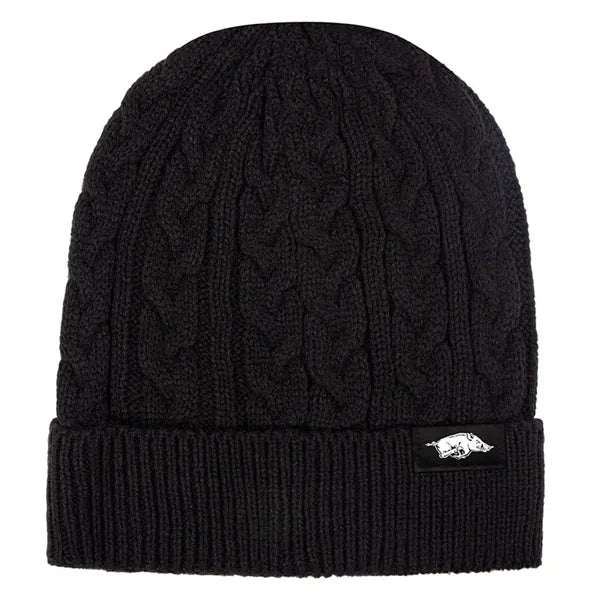 Embroidered Adult Cable-Knit Beanie