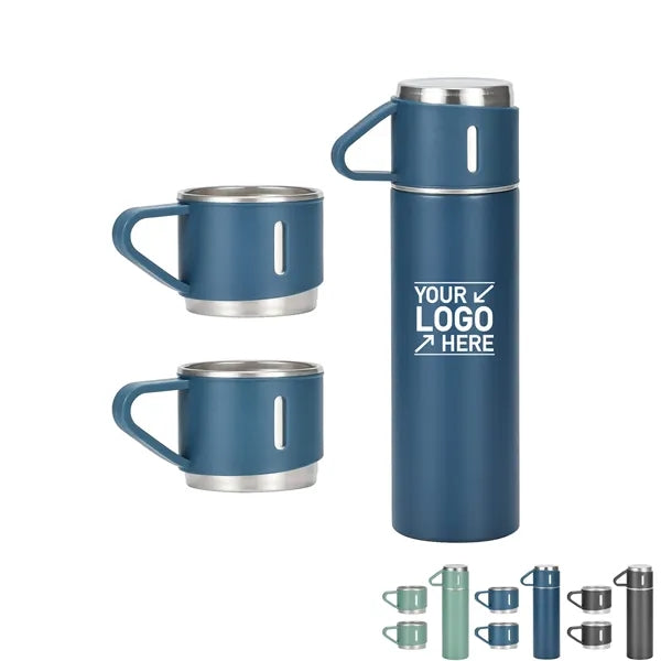 Insulated water bottle with three cups