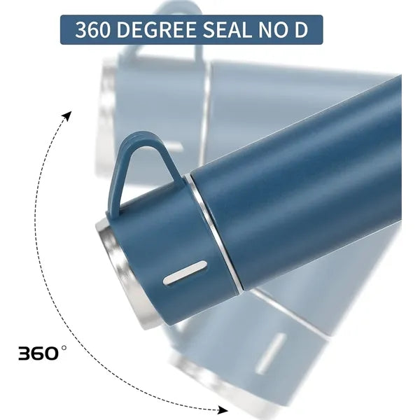 Insulated water bottle with three cups
