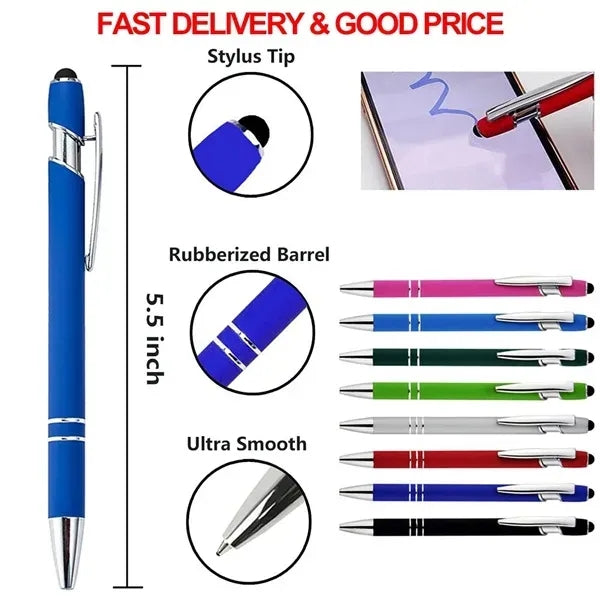 Press-to-touch screen ballpoint pen