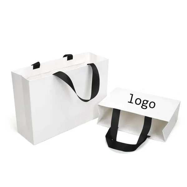 14.6"x4"x10.9"White Paper Gift Shopping Handle Bag