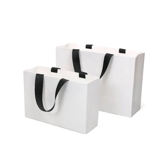 14.6"x4"x10.9"White Paper Gift Shopping Handle Bag