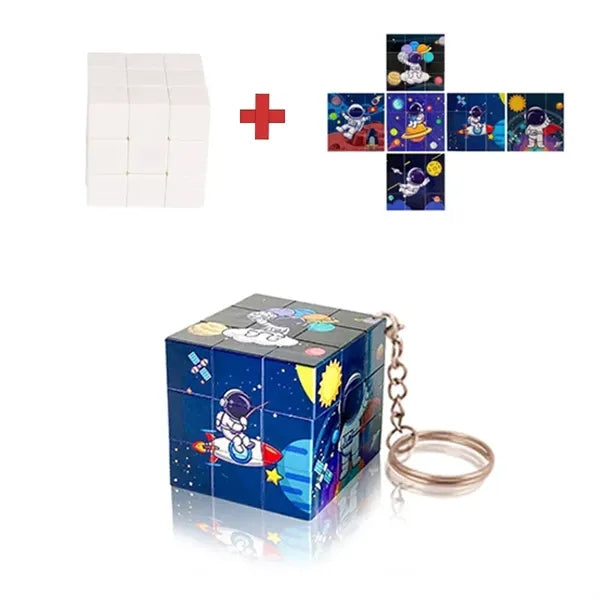 1.4''x1.4''x1.4'' Customized Printing Fun Cube Keychain