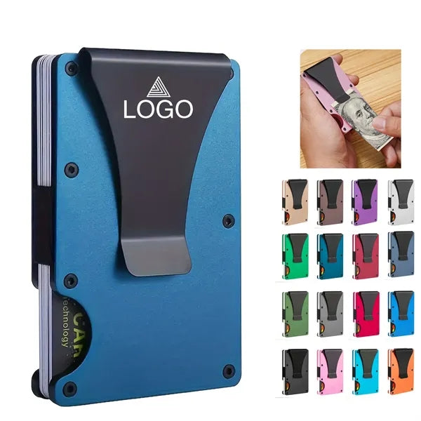 Rfid Aluminum Card Wallet with Cash Clip