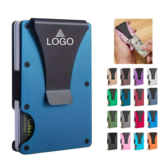 Rfid Aluminum Card Wallet with Cash Clip