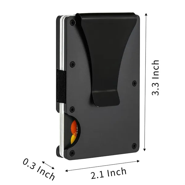 Rfid Aluminum Card Wallet with Cash Clip