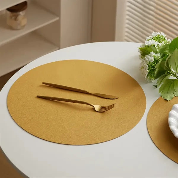 Round Leather Placemat