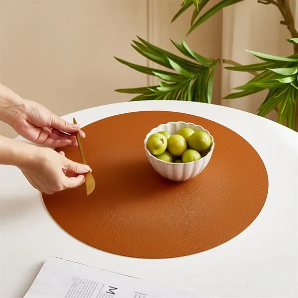 Round Leather Placemat