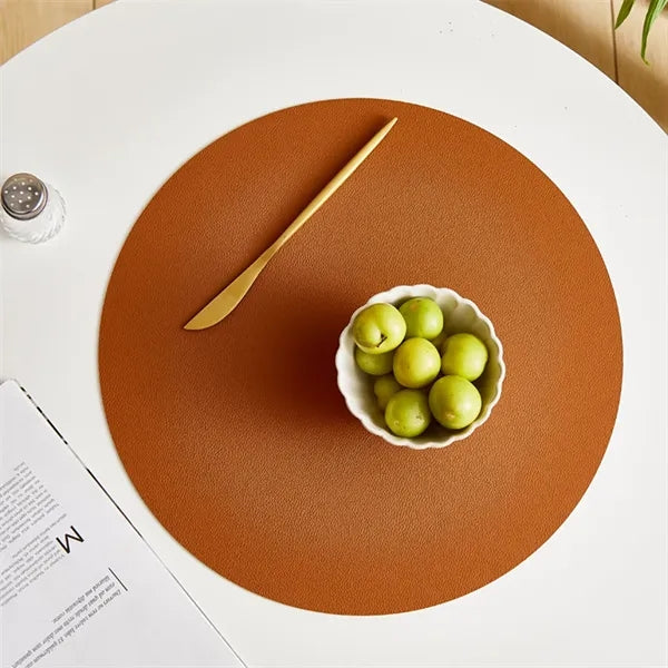 Round Leather Placemat